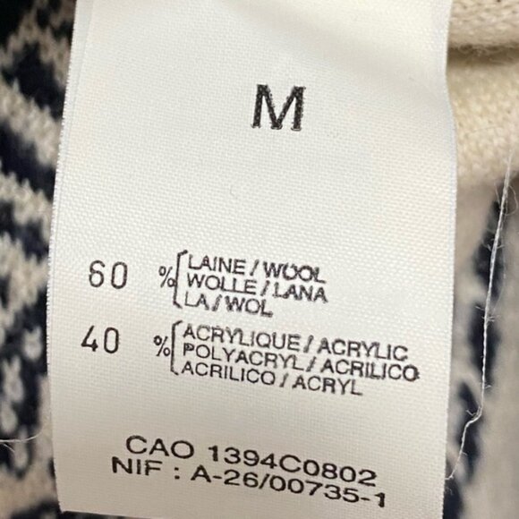 Rodier Paris Wool Knit Cardigan Black & Cream – Made in France – Size M - Picture 10 of 10